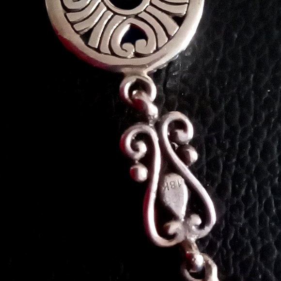 BALI LEGACY STERLING SILVER AND 18k GOLD CARIBBEAN BLUE QUARTZ Y-NECKLACE - Picture 8 of 9